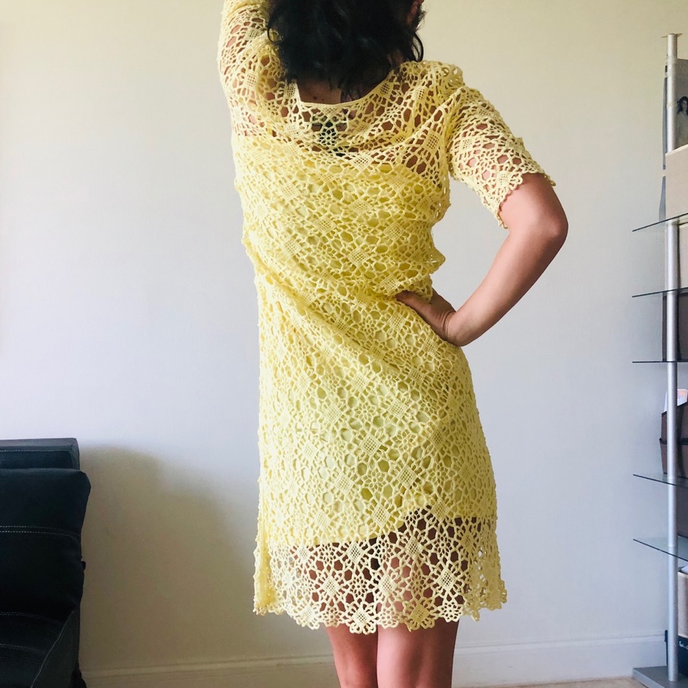 Ralph Lauren Classy Crochet Yellow dress S - Picture 8 of 14